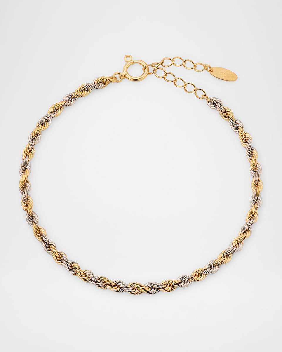 18K and Platinum Rope Chain Bracelet